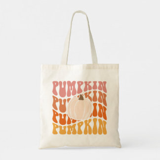 Tote Bag Chaleureux Texte Citrouille rétrograde Automne