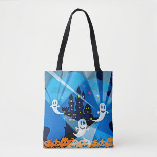 Tote Bag Chambre, fantôme et citrouilles hantés