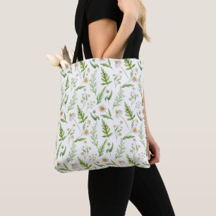 Tote Bag Chamomile Fleur Botanique Rustique Motif