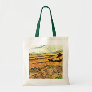 Tote Bag Champ avec Plowman et Mill par Vincent van Gogh