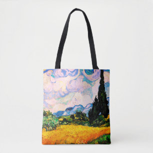 Tote Bag Champ de blé Vincent Van Gogh avec Cyprès