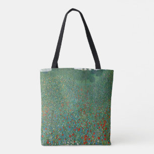 Tote Bag Champ de coquelicots par Gustav Klimt, Art Nouveau