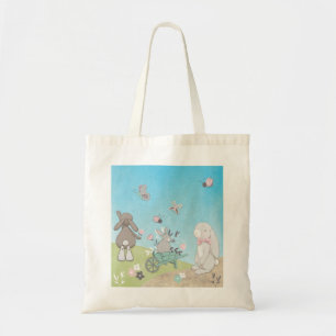 Tote Bag Champ de lapins de printemps