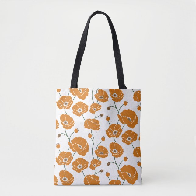 Tote Bag Champ de pavots orange (Devant)