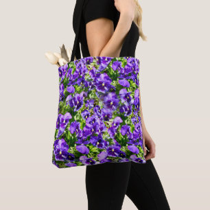 Tote Bag Champ de Purple Pansy