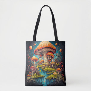 Tote Bag Champignons Sauvages Dans La Forêt