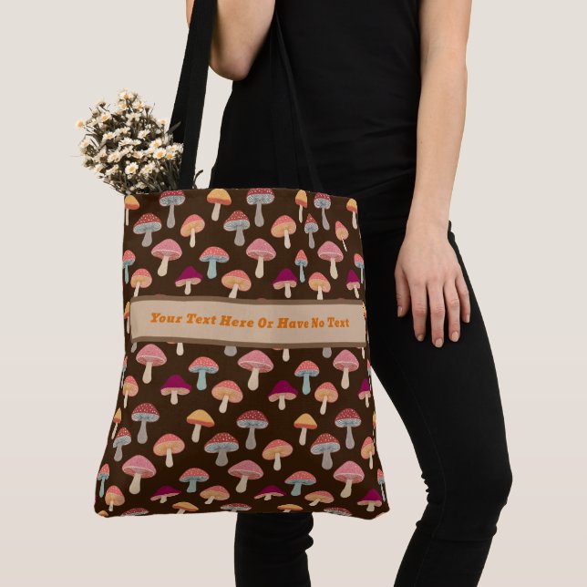 Tote Bag Champignons Toadstool Forêt de bois Hippie Boho (De près)