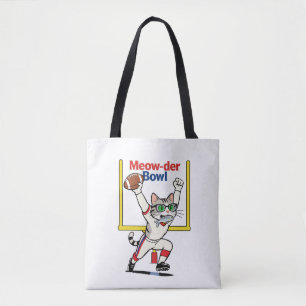 Tote Bag Champion du Meow-der Bowl Chat de football américa