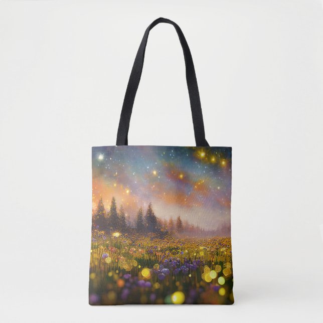 Tote Bag Champs de cristal et Ciel étoilé (Devant)