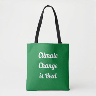 Tote Bag Changement climatique : Vert & Blanc