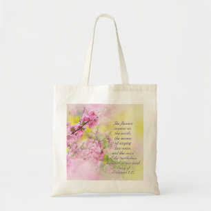 Tote Bag Chanson de Salomon 2:12 Des fleurs apparaissent su