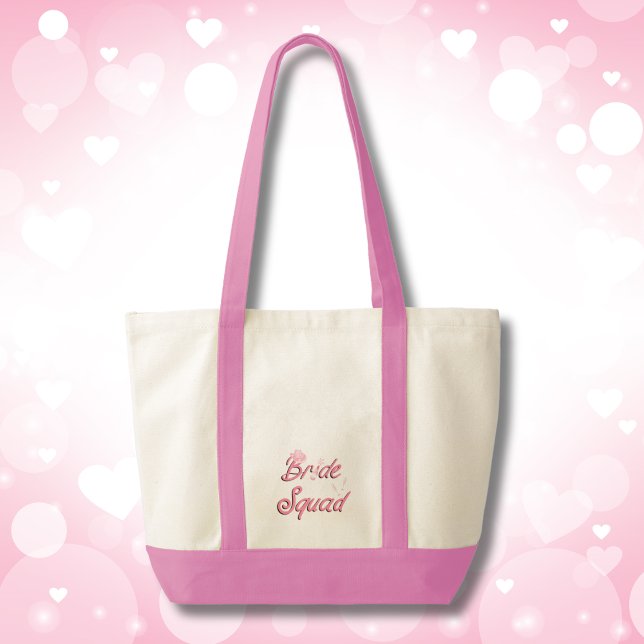 Tote Bag Chapeau de cowboy rose avec fleurs Bride Squad  (Créateur téléchargé)