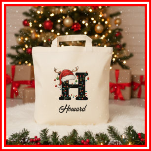 Tote Bag Chapeau de Santa en bois de cerf de Noël de famill