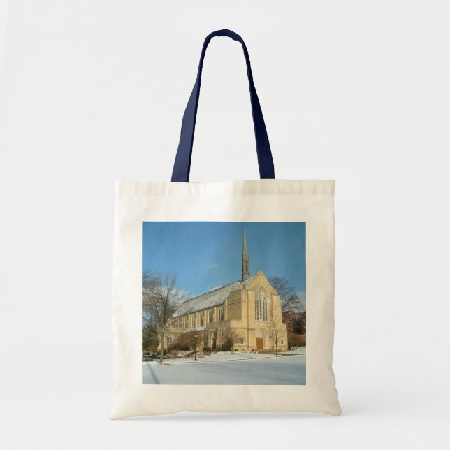 Tote Bag Chapelle Harbison en hiver au Grove City College (Devant)