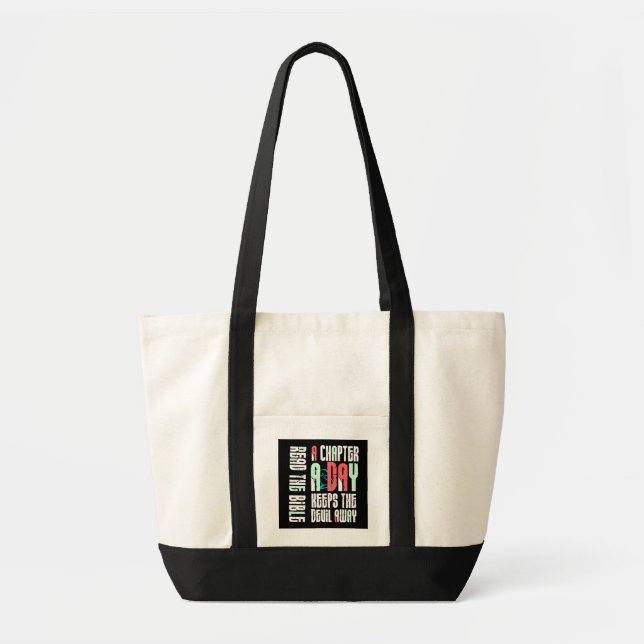 Tote Bag Chapitre A Day Keep The Devil Away-Funny Christian (Devant)
