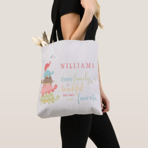 Tote Bag Chaque famille est un beau nom personnalisé