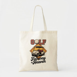 Tote Bag Chariot de golf rétro Fairway To Heaver Golf drôle
