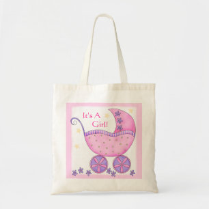 Tote Bag Chariot rose de boguet de bébé de fille customis