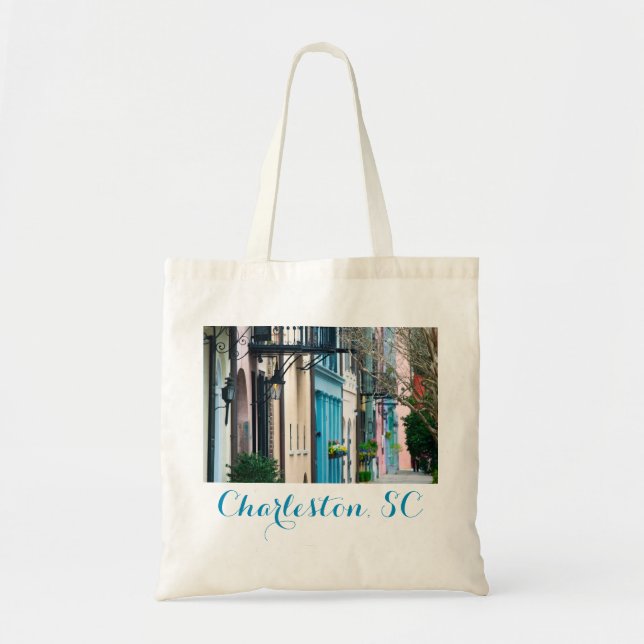 Tote Bag Charleston Caroline du Sud Maisons Rainbow Row (Devant)