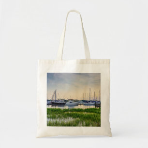 Tote Bag Charleston Harbour Boats Sunset