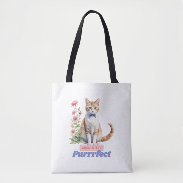 Tote Bag Charmant chat "Absolument Purfait" (Devant)
