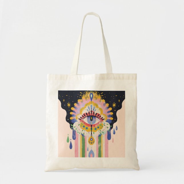 Tote Bag Charme de protection goutte arc-en-ciel du mauvais (Devant)