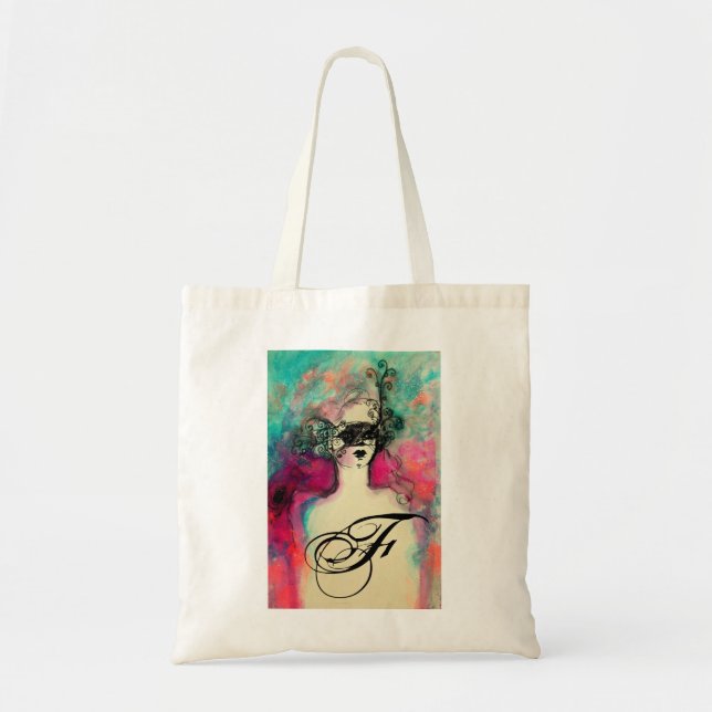 Tote Bag CHARME MONOGRAM / Beauté mystérieuse avec masque (Devant)