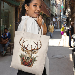 Tote Bag Charme rustique Treashouse Treasures with Plaid De