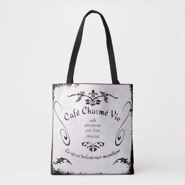 Tote Bag Charming Life Cafe (Devant)