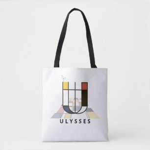 Tote Bag Charming Neoplasticism Style Monogramme. Lettre U