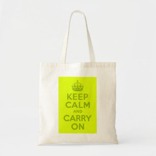 Tote Bag Chartreuse et verte Gardez le calme et continuer
