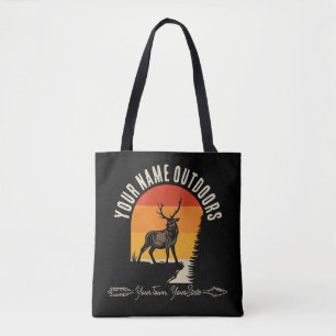 Tote Bag Chasse AJOUTER LE NOM À L'Extérieur Deer Elk Wilde