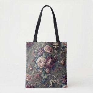 Tote Bag Chasse au seraphe - Design floral gothique
