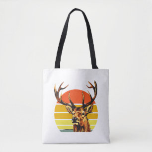 Tote Bag Chasse au wapiti cerf drôle chasseur