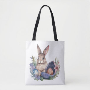 Tote Bag Chasse aux oeufs de lapin de Pâques