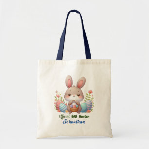 Tote Bag Chasse aux oeufs de lapin de Pâques mignonne perso