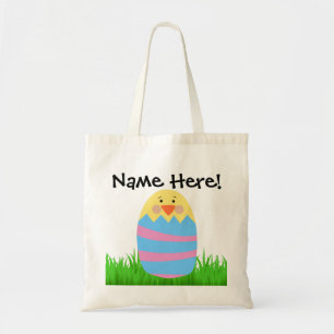 Tote Bag Chasse aux œufs de Pâques personnalisée avec pouss
