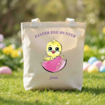 Chasse aux oeufs de poussin de Pâques personnalisé