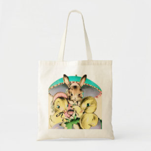 Tote Bag chasse aux oeufs de poussins vintages rétro de P