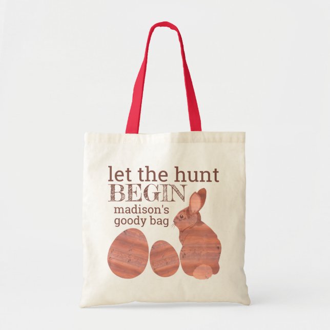 Tote Bag Chasse rustique moderne à oeuf de pâques d'enfants (Devant)