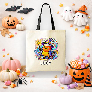 Tote Bag Chasseur de friandises sorcier aux maïs de bonbon 