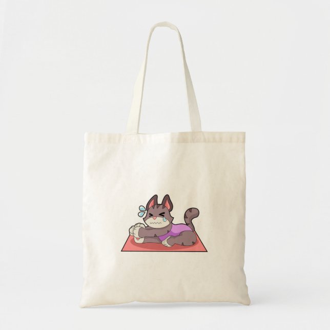 Tote Bag Chat à Yoga Fitness (Devant)