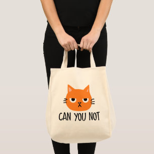 Tote Bag Chat agacé NE PEUT-ON PAS Drôle