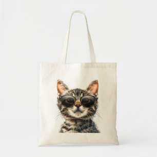 Tote Bag Chat avec lunettes de soleil