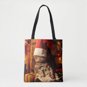 Tote Bag Chat avec prise sur la tête