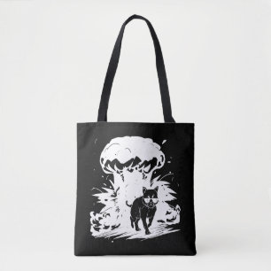 Tote Bag Chat Badass avec lunettes de soleil marchant loin 