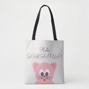 Tote Bag Chat capricieux et fantaisiste Paillettes-Bonjour