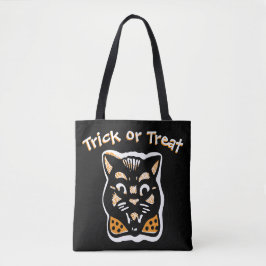 Tote Bag Chat classique d'Halloween | Trick foncé ou traite