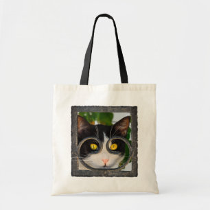 Tote Bag Chat curieux avec la photo drôle d'animal familie