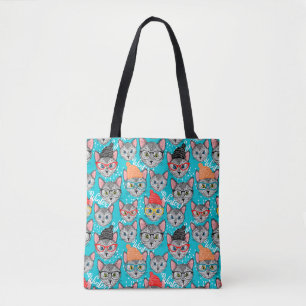 Tote Bag Chat dans le casquette
